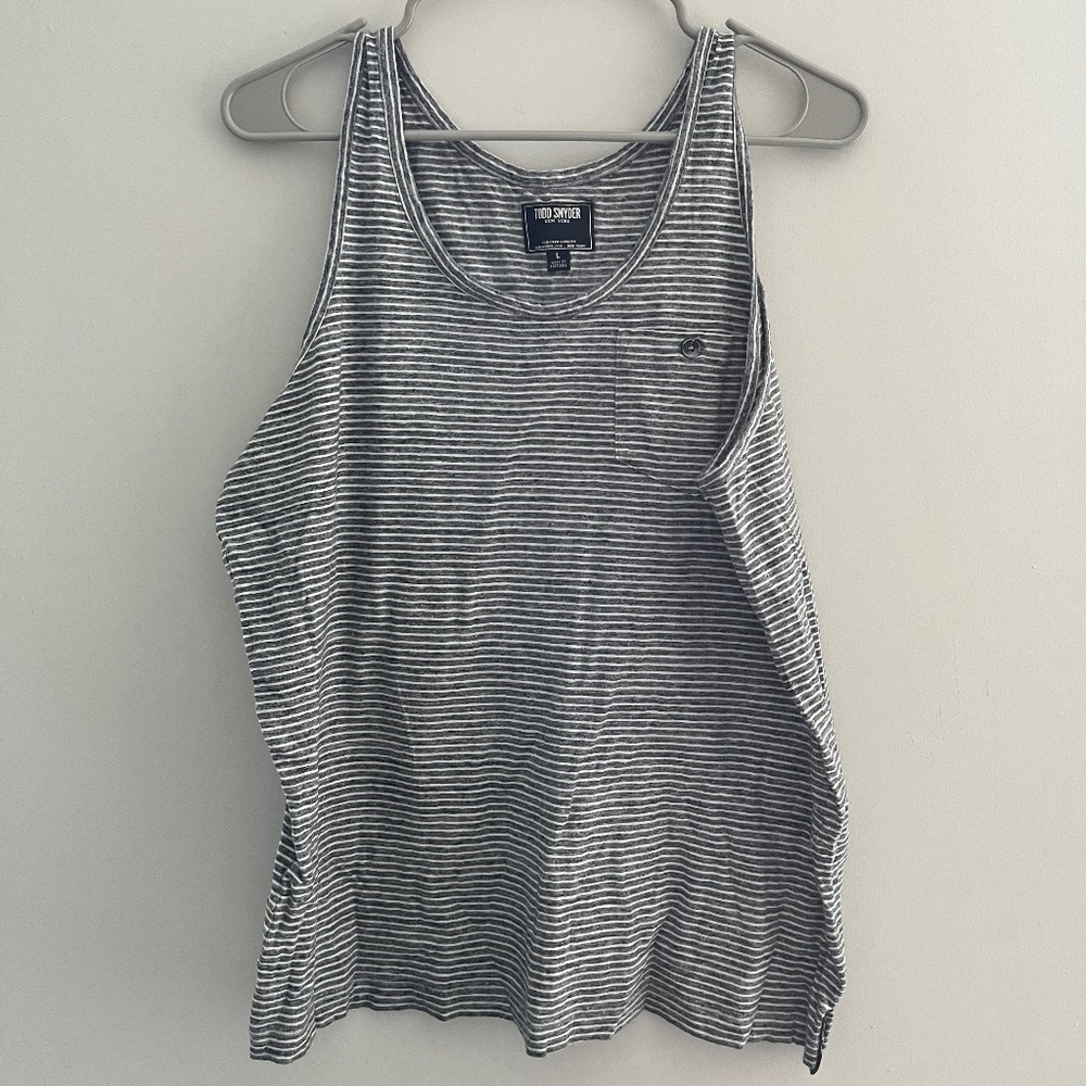 Todd Snyder Striped Pocket Tank - Size Large